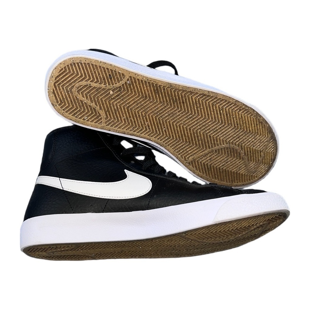 Nike Blazer Mid Black White High Top Sneakers Size 6.5 Excellent Condition - Picture 3 of 10